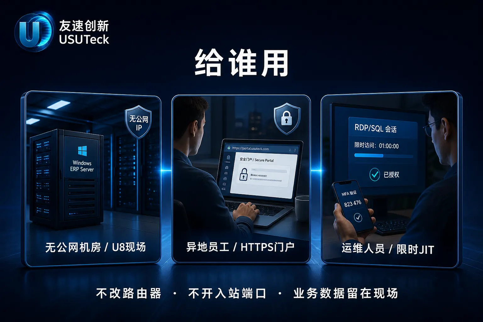 适用场景：无公网机房、异地员工打开门户、运维限时授权